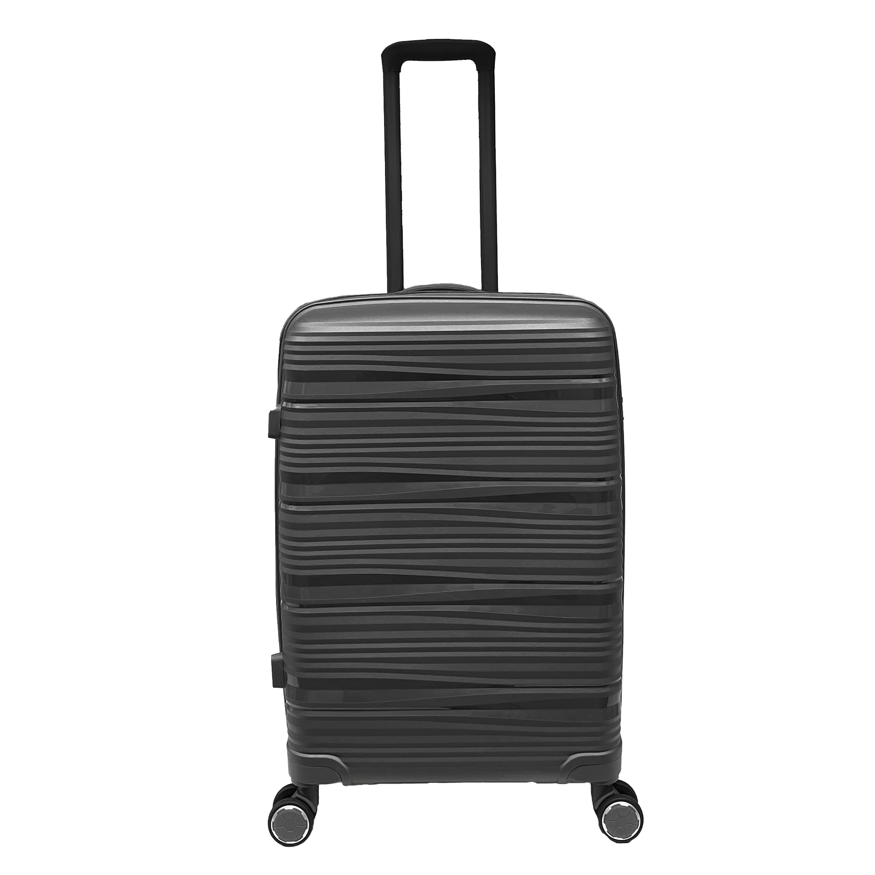 Keskikokoinen polypropeenista valmistettu matkalaukku iskunkestävällä TSA-lukolla