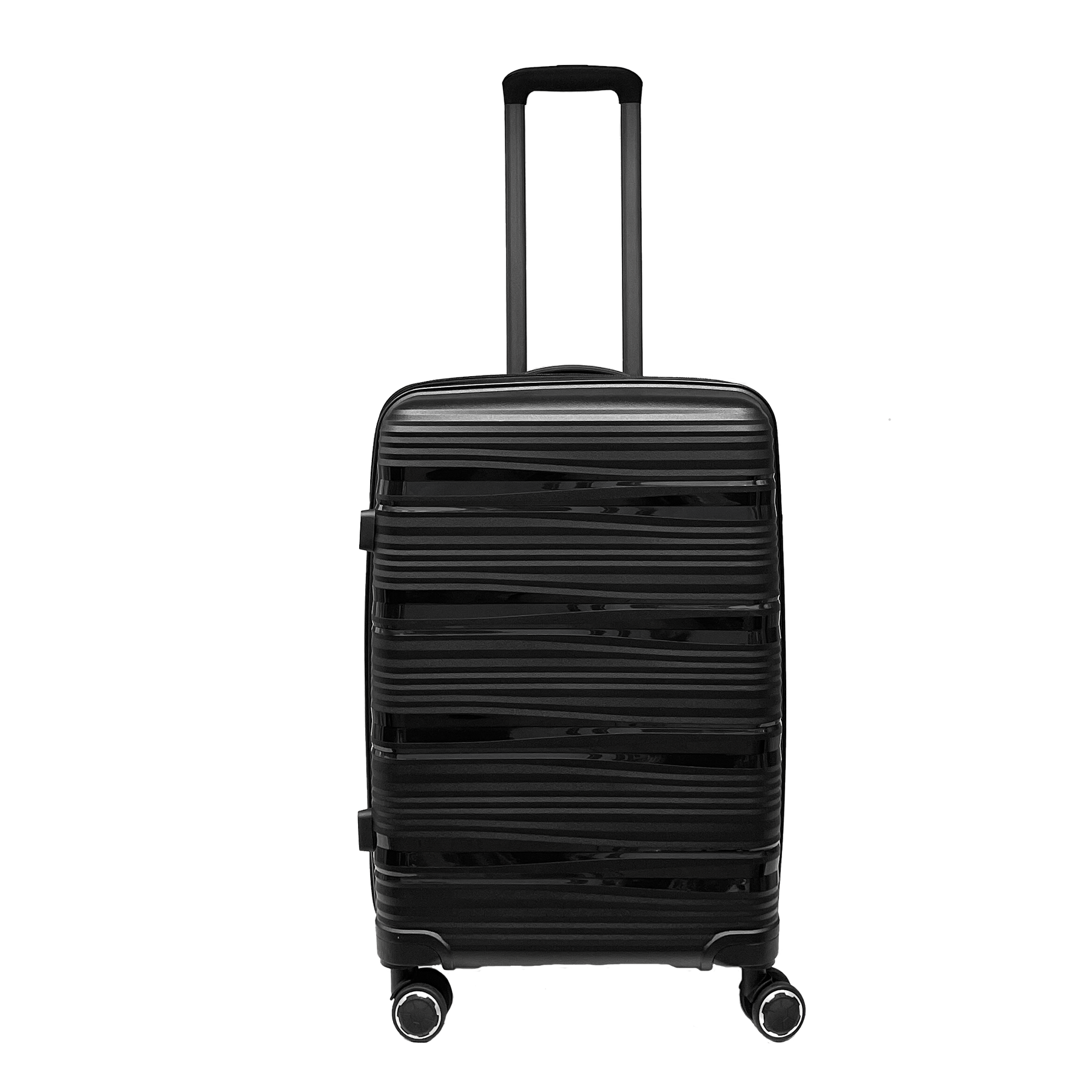 Keskikokoinen polypropeenista valmistettu matkalaukku iskunkestävällä TSA-lukolla