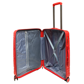Set of 3 Polypropylene Suitcases with Impact Resistance and Integrated TSA Lock