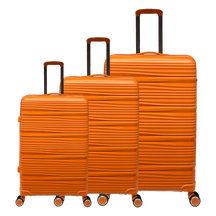 Set of 3 Polypropylene Suitcases with Impact Resistance and Integrated TSA Lock