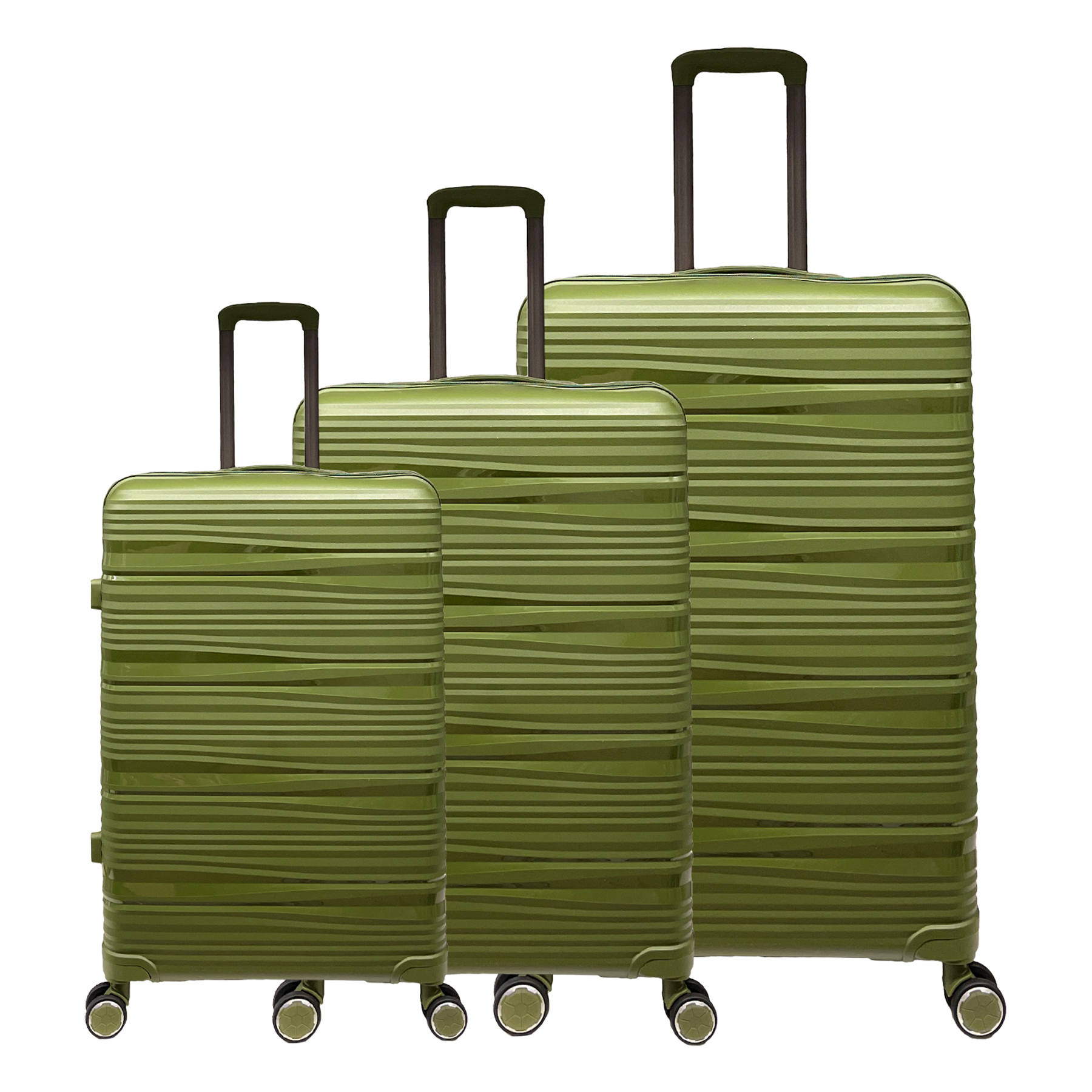 Set von 3 Polypropylen-Koffern mit Stoßfestigkeit und integriertem TSA-Schloss