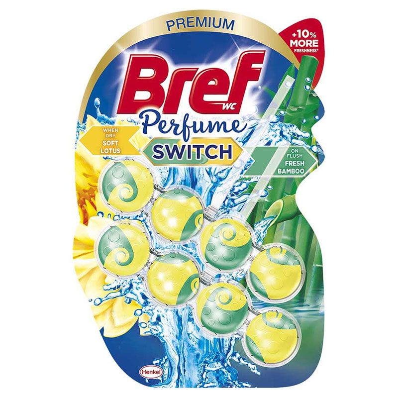 Bref WC Perfume Switch Tavolette Doppia Fragranza - Fiori di Loto e Bamboo 50g x 2 Pezzi