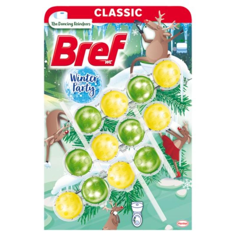 Bref WC Power Activ Tavolette WC Profumo Inverno Dancing Reindeers 50g x 3 Pezzi