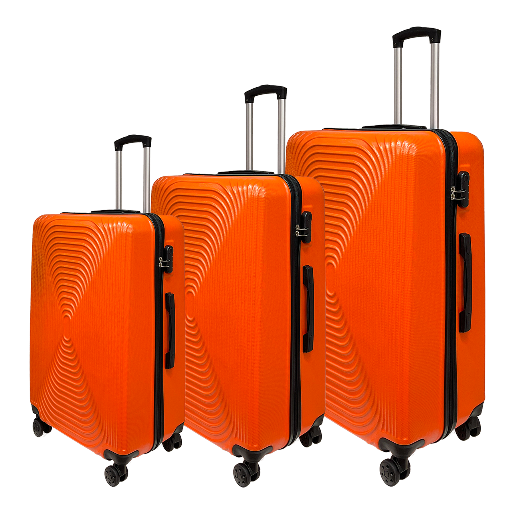 Σετ 3 βαλίτσες τροχήλατες Ormi WavyLine από ανθεκτικό ABS υλικό, υπερελαφρές - Μικρή, Μεσαία και Μεγάλη