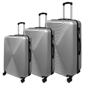 Ensemble de 3 valises à roulettes Ormi WavyLine en ABS rigide ultra léger - Petite, Moyenne et Grande