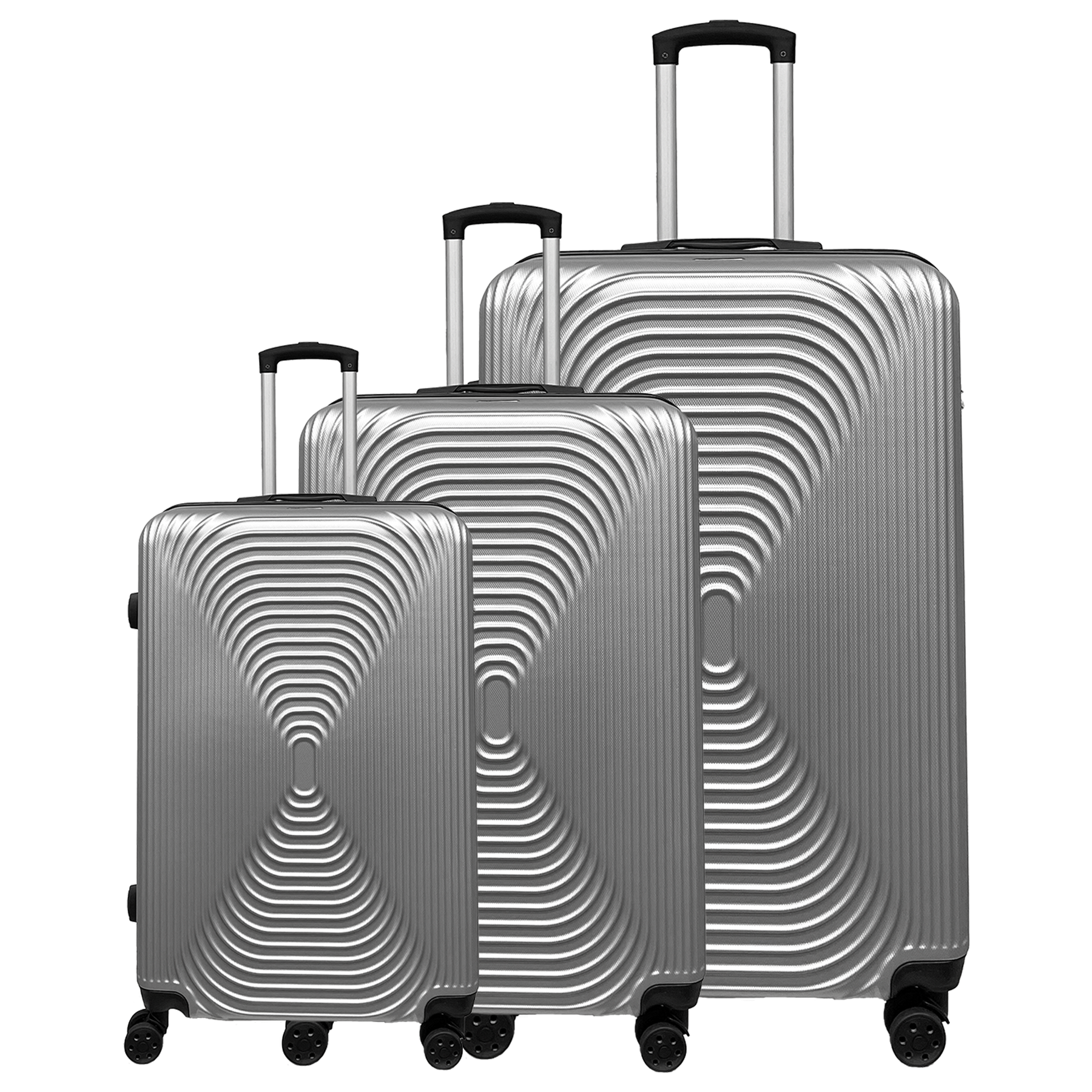 Trolley Ormi StshLine: Zestaw 3 walizek z twardym tworzywem ABS, ultralekkich - Rozmiary: Mała 55 cm, Średnia 65 cm i Duża 75 cm