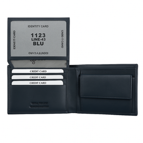 Herenportfolio in echt leer - elegant, compact en functioneel 12,5 x 9,5 x 3 cm