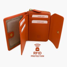 LAURA BIAGIOTTI MULHERLA MULHERLA MULHER em couro de Vera | Proteção RFID | 13,5x10x4 cm