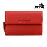 LAURA BIAGIOTTI MULHERLA MULHERLA MULHER em couro de Vera | Proteção RFID | 13,5x10x4 cm