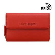 LAURA BIAGIOTTI MULHERLA MULHERLA MULHER em couro de Vera | Proteção RFID | 13,5x10x4 cm