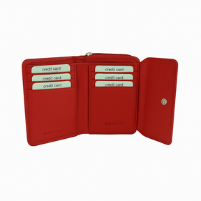 LAURA BIAGIOTTI MULHERLA MULHERLA MULHER em couro de Vera | Proteção RFID | 13,5x10x4 cm