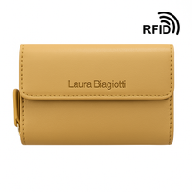 LAURA BIAGIOTTI MULHERLA MULHERLA MULHER em couro de Vera | Proteção RFID | 13,5x10x4 cm