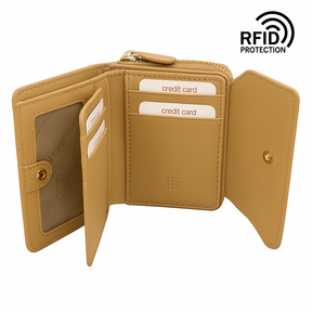 LAURA BIAGIOTTI MULHERLA MULHERLA MULHER em couro de Vera | Proteção RFID | 13,5x10x4 cm