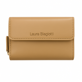 LAURA BIAGIOTTI MULHERLA MULHERLA MULHER em couro de Vera | Proteção RFID | 13,5x10x4 cm