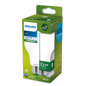 Philips LED E27 100W Equivalente, 7.3W, 1535 Lumen, Luce Bianca Fredda 4000K