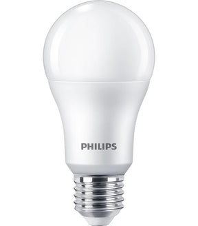 Set 3 Philips LED E27 100W bulbs, 13W with cold white light 4000k, energy class and