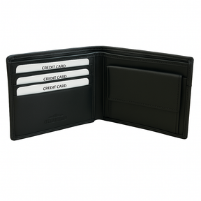 Herenportfolio in echt leer - elegant, compact en functioneel 12,5 x 9,5 x 3 cm