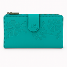 Laura Biagiotti Frau Frauen Leder Brieftasche mit Blumen in Krankenhaus Eleganz und Stil
