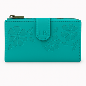 Laura Biagiotti Frau Frauen Leder Brieftasche mit Blumen in Krankenhaus Eleganz und Stil