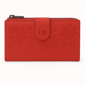 Laura Biagiotti Frau Frauen Leder Brieftasche mit Blumen in Krankenhaus Eleganz und Stil