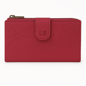Laura Biagiotti Frau Frauen Leder Brieftasche mit Blumen in Krankenhaus Eleganz und Stil