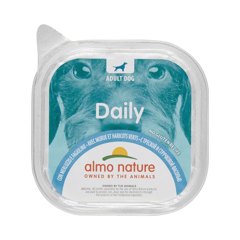 Almo Nature Daily Adult Dog with cod and green beans for dog 300 g