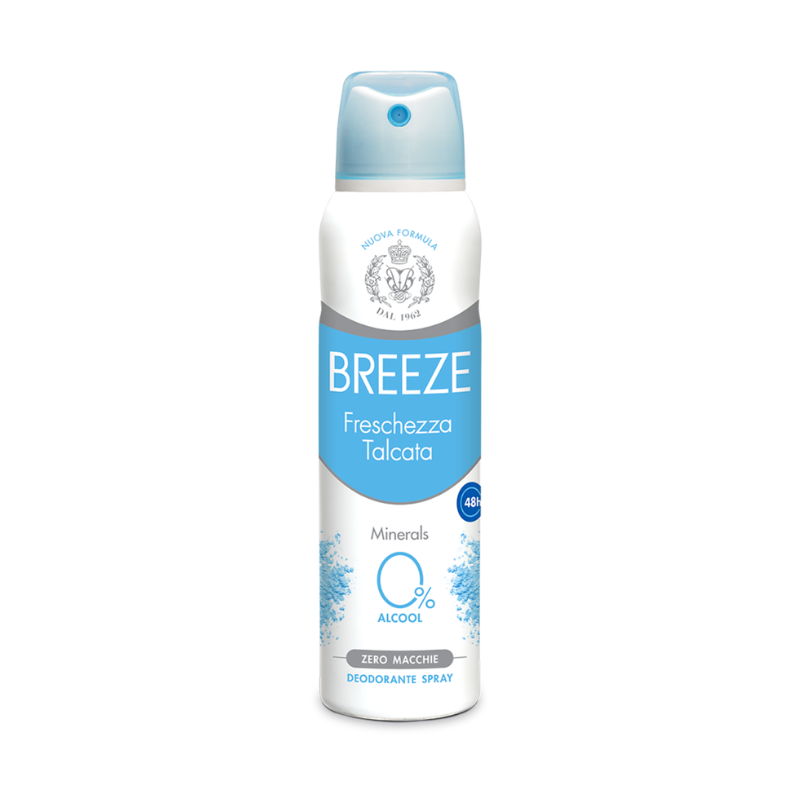 Breeze Deodorante Spray Freschezza Talcata 48H Zero Macchie 150 Ml