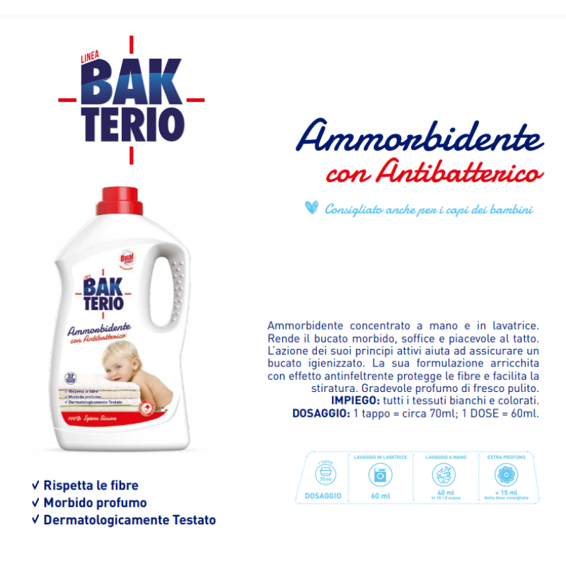 Bakterio softener with antibacterial 32 washing 1.92 l