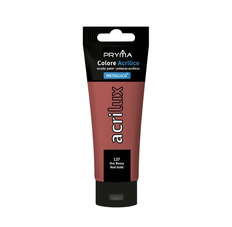 I Pryma Acrylux -Metall -Acrylfarbe N. 137 Rot Goldrohr 60 ml