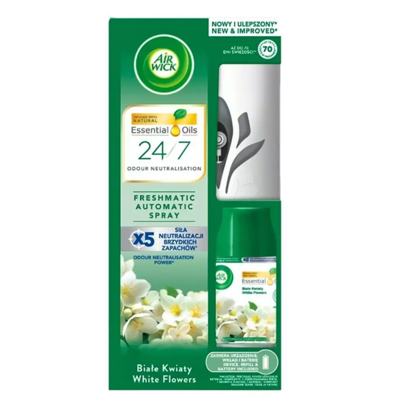 Air Wick Freshmatic Spray Deodorante Automatico per Ambienti Fiori Bianchi 250ml