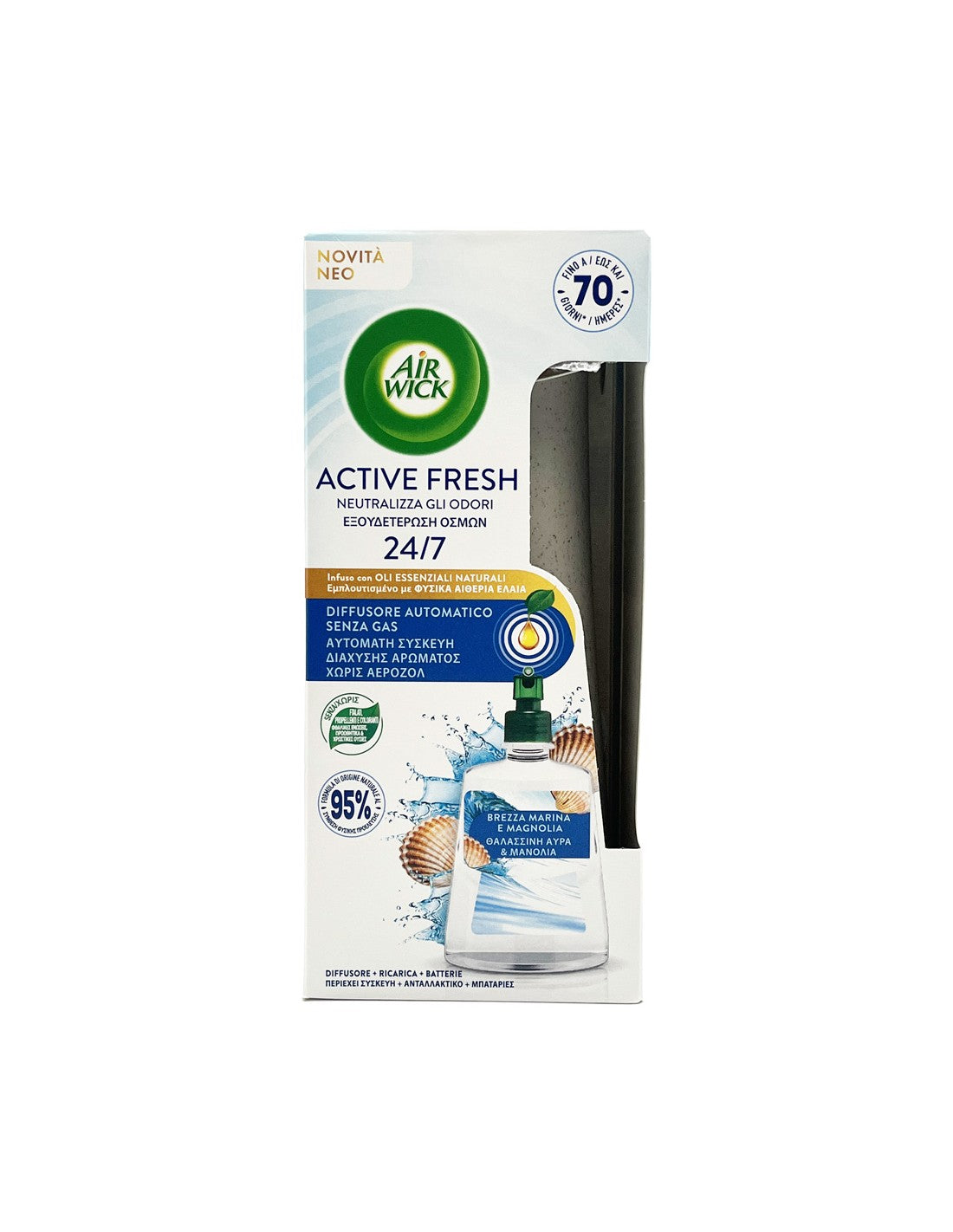 Air Wick Active Fresh Automatic Diffuser zonder gasmarina en Magnolia Brazze