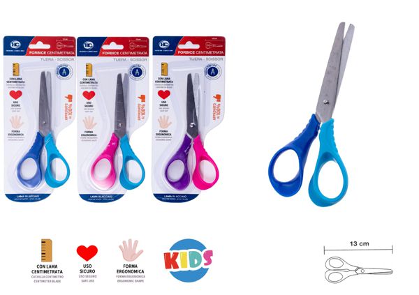 Scissors for children with a centimeter smooth blade