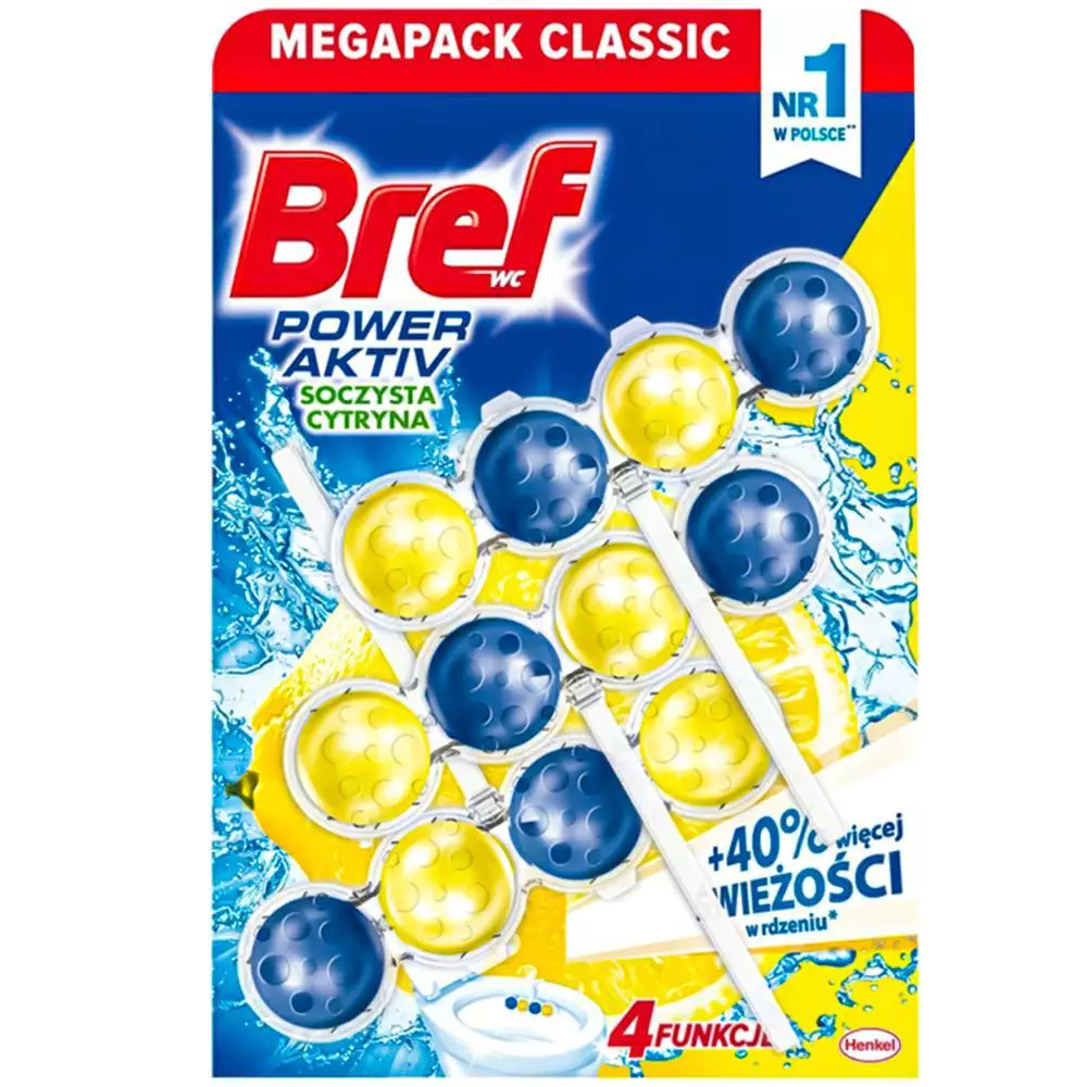 Bref WC Power Activ Tavolette WC Limone 50g x 3 Pezzi