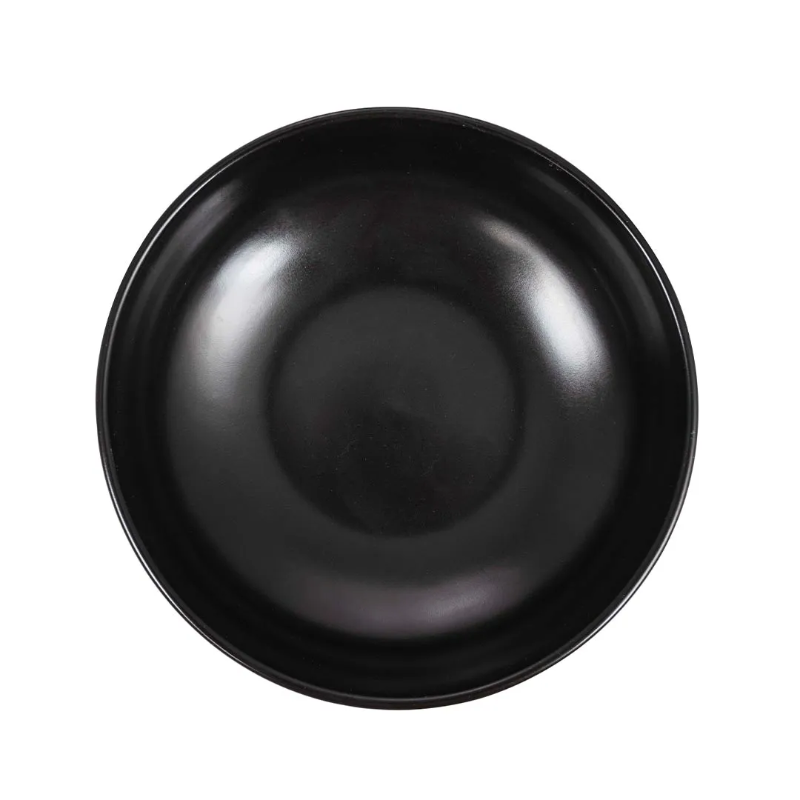 Black ceramic background plate 20.32 cm diameter