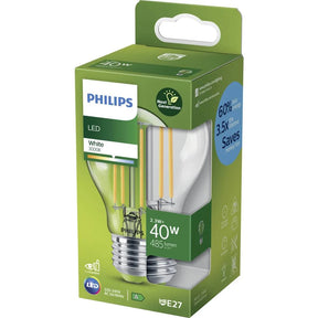 Philips førte filament E27 60W - 4W, 840 lumen, hvidt lys 3000K, ultra effektiv