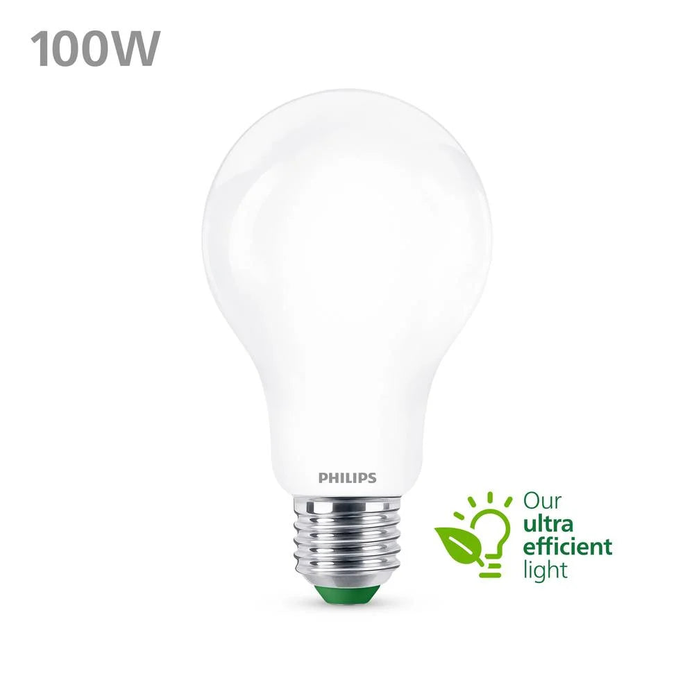 PHILIPS LED E27 100W Equivalent, 7,3W, 1535 Lumen, weißes Licht 3000K - Ultra effizient