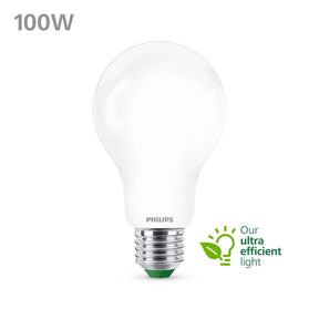 Philips LED E27 100W Equivalent, 7.3W, 1535 Lumens, White Light 3000k - Ultra efficient