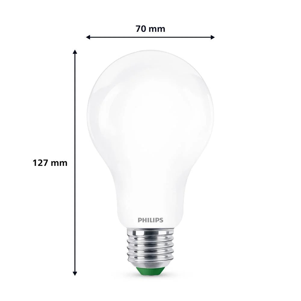 Η Philips οδήγησε το E27 100W ισοδύναμο, 7.3W, 1535 Lumens, White Light 3000K - Ultra αποδοτικό