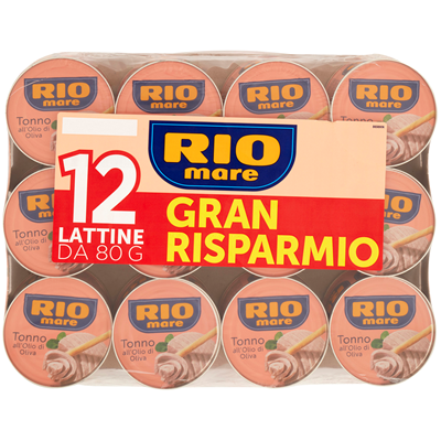 RIO mare Tonno in olio di oliva lattina 960g (80g x 12 pezzi)