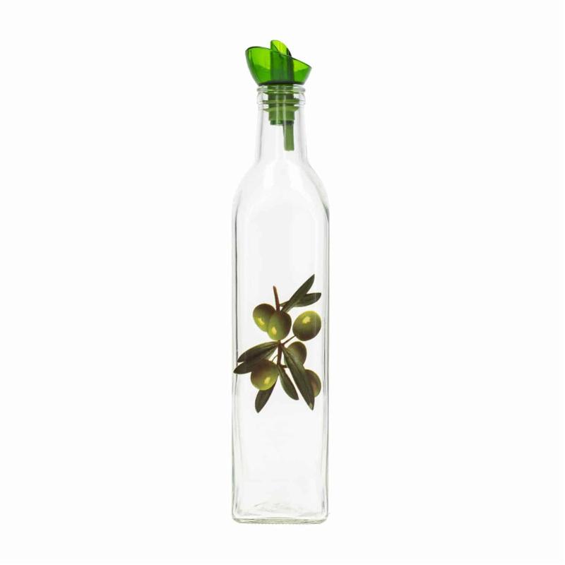 Glass bottle decorated with oil dispenser - 500ml