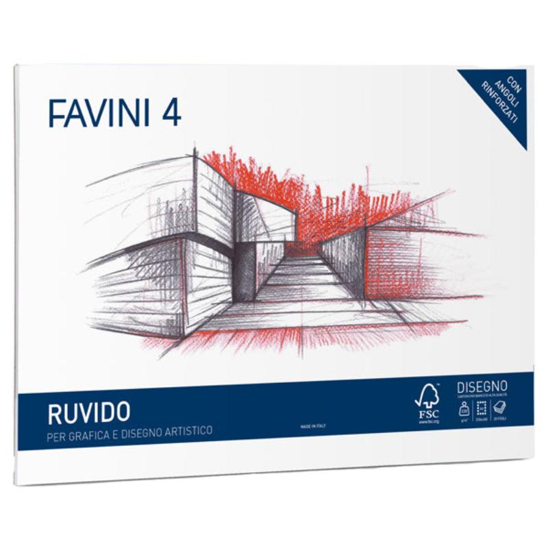 Favini Ruvido Drawing Album 20 Sheets 220 Gr White - 33 x 48 cm