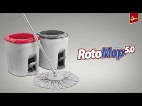 Super Five Kit Rotomop 5.0> bucket, MOP with Power microfiber fringes