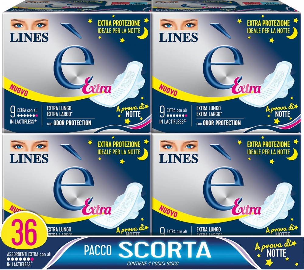 Absorbent Lines È Extra With Wings 9x4 Supply Pack