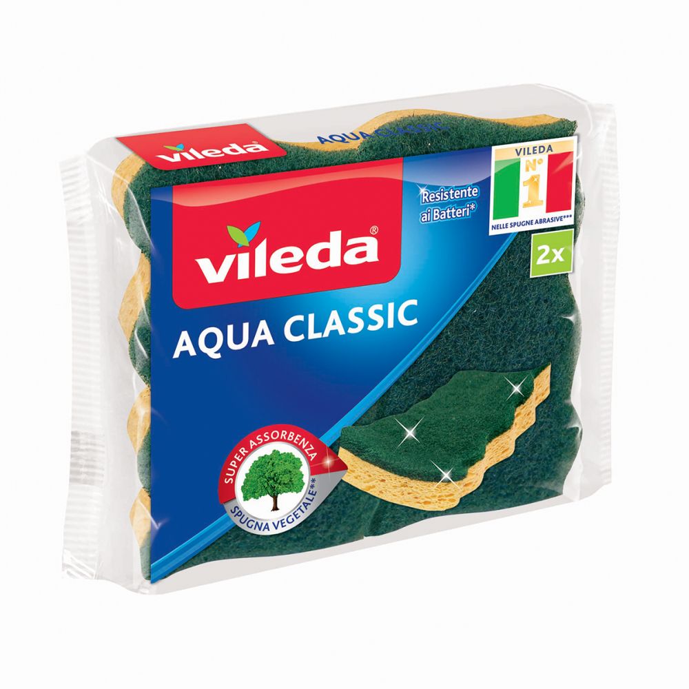 „Vileda Aqua“ virtuvės kempinės antibakterinis abrazyvinis 2pz
