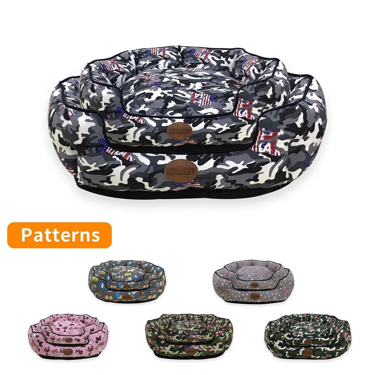 Set 2 animal beds with high edges