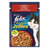 Félix Sensations Jellies Cat con gelatina y carne de res tomato 85g