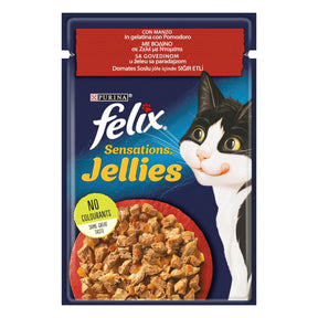 Felix Sensations Jellies Cat cu jeleu și roșii de vită 85G