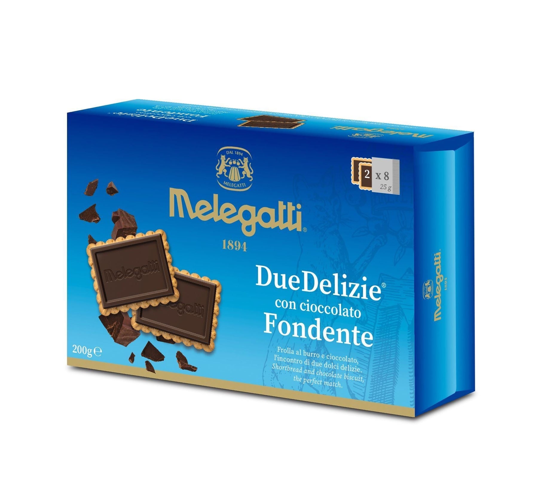 Melegatti Two -editing sušenky 200gr hořká čokoláda