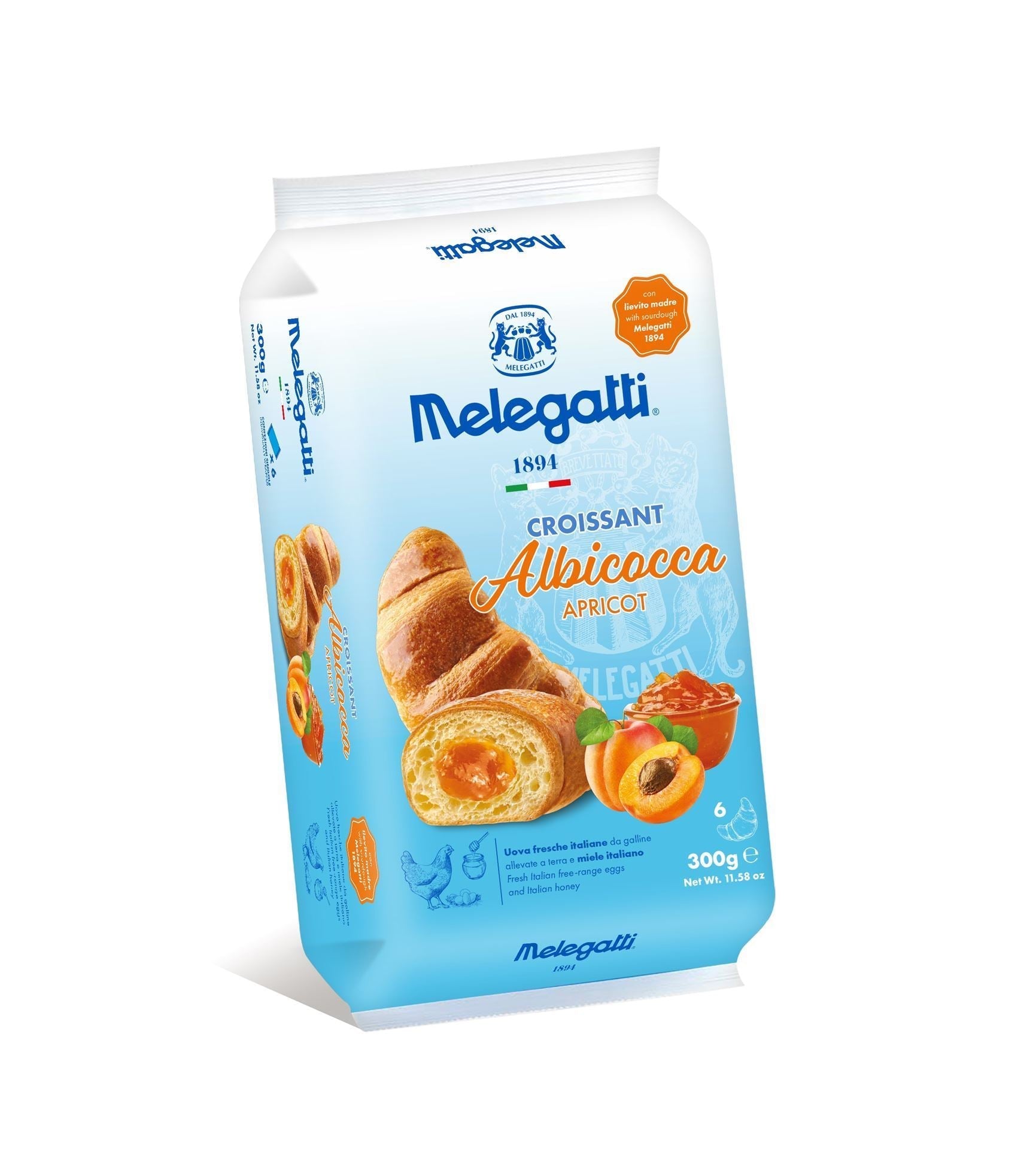 Melegatti Croissant stuffed at Albicocca 6 x50gr