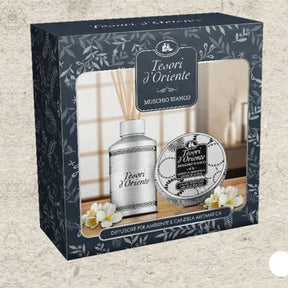 Darilna škatla Tesori D'Oriente z dišavami za sobo in dišečo svečo - različne dišave